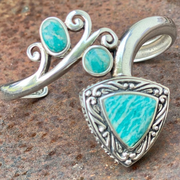 Sterling Silver and Turquoise Cuff Bracelet - Picture 7 of 13
